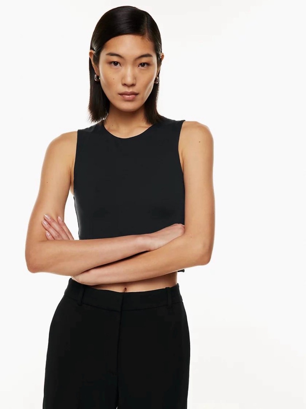 Aritzia Babaton Contour Muscle Tank Black Size Large